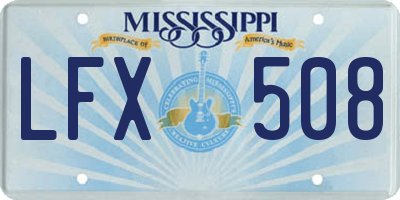 MS license plate LFX508