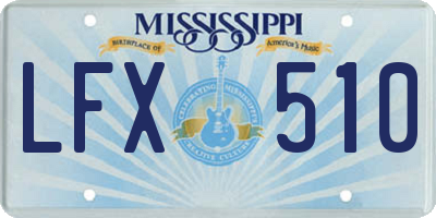 MS license plate LFX510