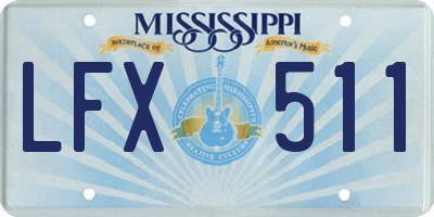 MS license plate LFX511