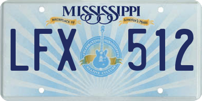 MS license plate LFX512