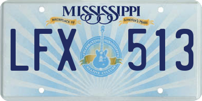 MS license plate LFX513