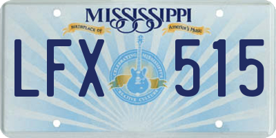 MS license plate LFX515