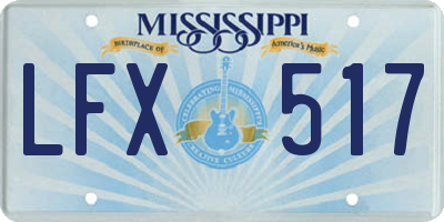 MS license plate LFX517