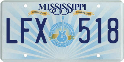 MS license plate LFX518