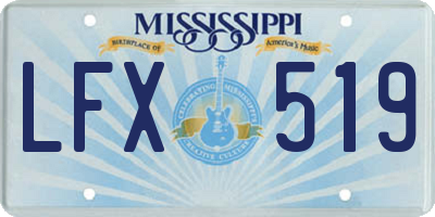 MS license plate LFX519