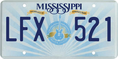 MS license plate LFX521