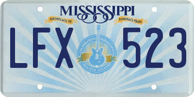 MS license plate LFX523