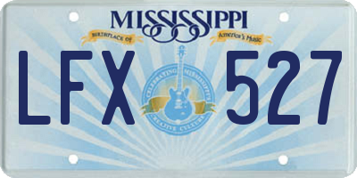 MS license plate LFX527