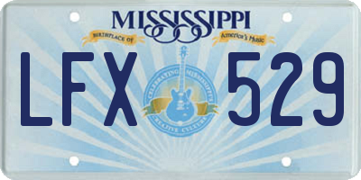 MS license plate LFX529