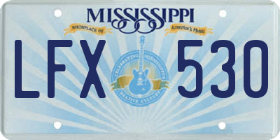 MS license plate LFX530