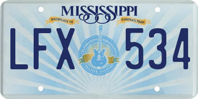 MS license plate LFX534