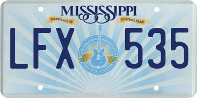 MS license plate LFX535