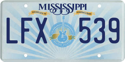 MS license plate LFX539