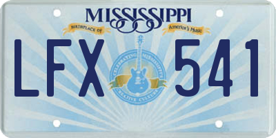 MS license plate LFX541