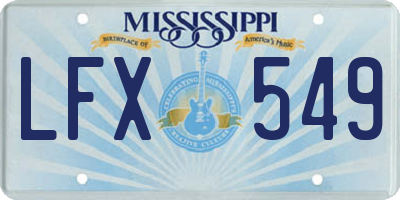 MS license plate LFX549