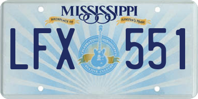MS license plate LFX551