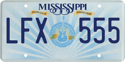 MS license plate LFX555