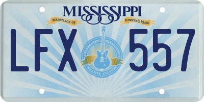 MS license plate LFX557