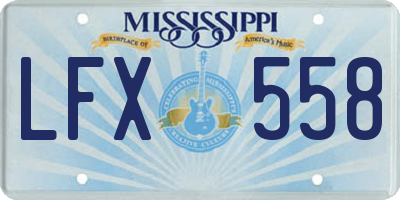 MS license plate LFX558