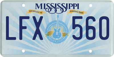 MS license plate LFX560