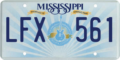 MS license plate LFX561