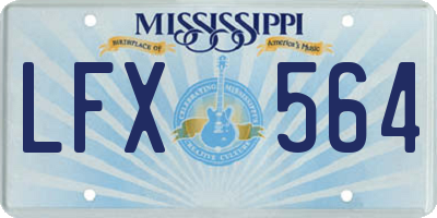 MS license plate LFX564