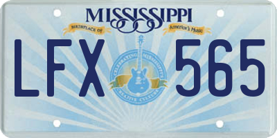 MS license plate LFX565