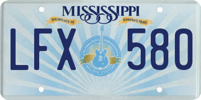 MS license plate LFX580