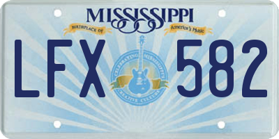 MS license plate LFX582