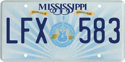 MS license plate LFX583