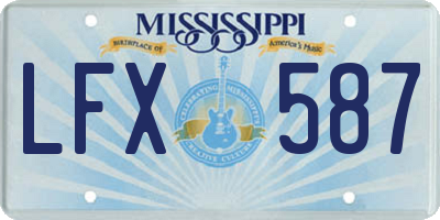MS license plate LFX587
