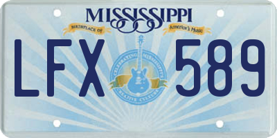 MS license plate LFX589