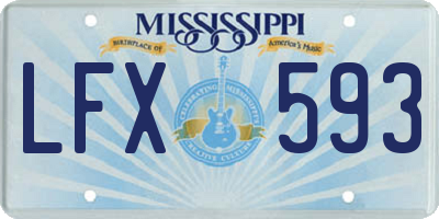 MS license plate LFX593
