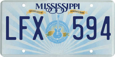 MS license plate LFX594