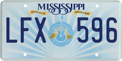 MS license plate LFX596