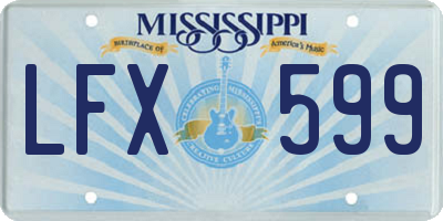 MS license plate LFX599