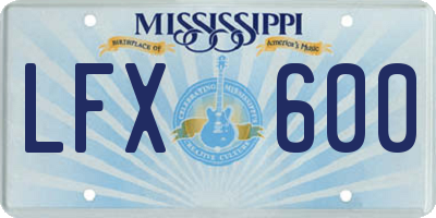 MS license plate LFX600