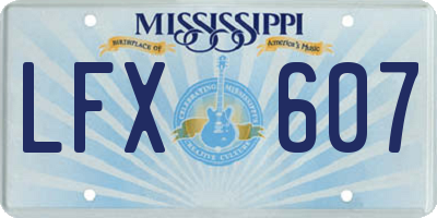 MS license plate LFX607