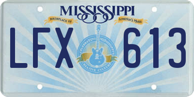 MS license plate LFX613
