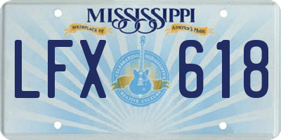 MS license plate LFX618