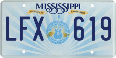 MS license plate LFX619