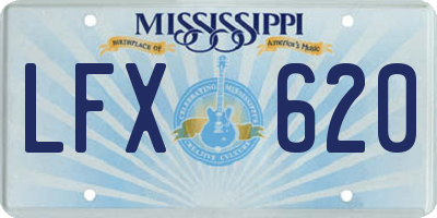 MS license plate LFX620