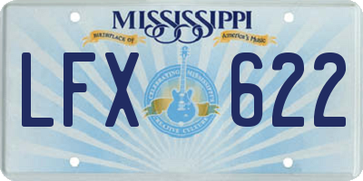 MS license plate LFX622