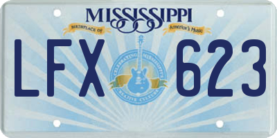 MS license plate LFX623