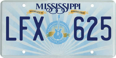 MS license plate LFX625