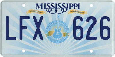 MS license plate LFX626