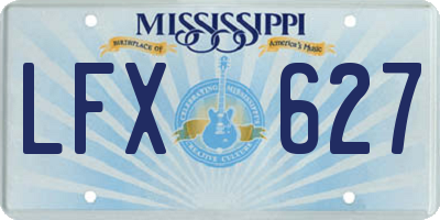 MS license plate LFX627