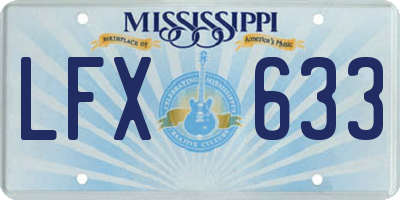 MS license plate LFX633