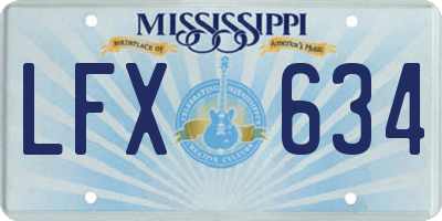 MS license plate LFX634