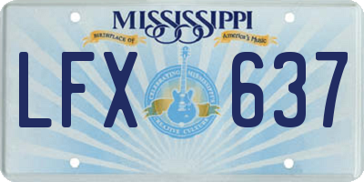 MS license plate LFX637